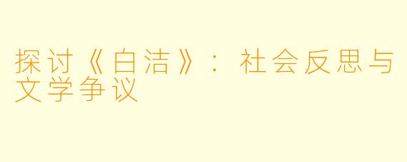 探讨《白洁》：社会反思与文学争议