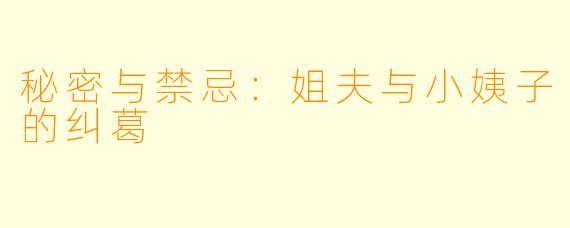 秘密与禁忌：姐夫与小姨子的纠葛