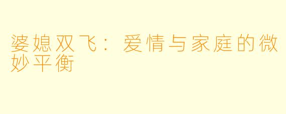 婆媳双飞：爱情与家庭的微妙平衡
