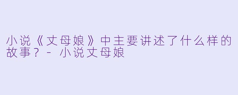 小说《丈母娘》中主要讲述了什么样的故事？