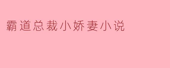 霸道总裁小娇妻小说