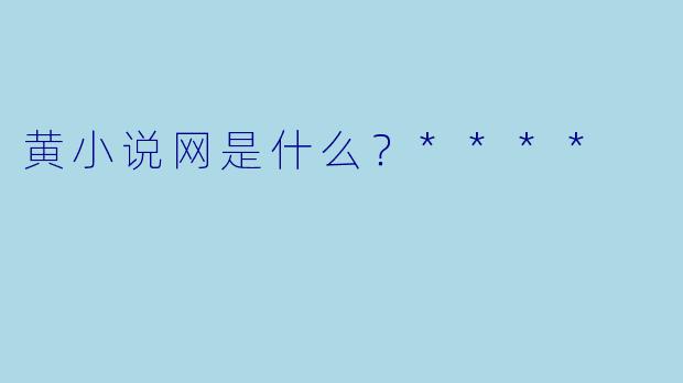 黄小说网是什么?****