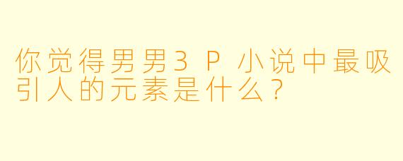 你觉得男男3P小说中最吸引人的元素是什么？