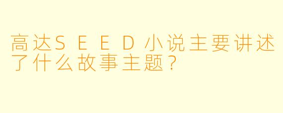 高达SEED小说主要讲述了什么故事主题?