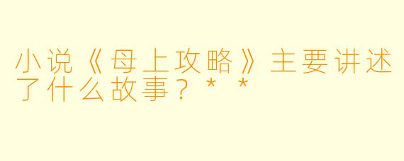 小说《母上攻略》主要讲述了什么故事?**