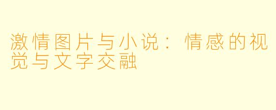 激情图片与小说：情感的视觉与文字交融