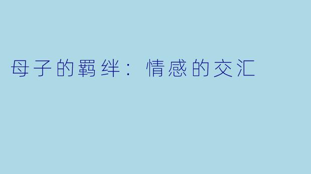 母子的羁绊:情感的交汇