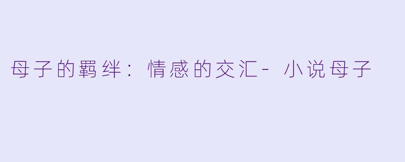 母子的羁绊：情感的交汇-小说母子