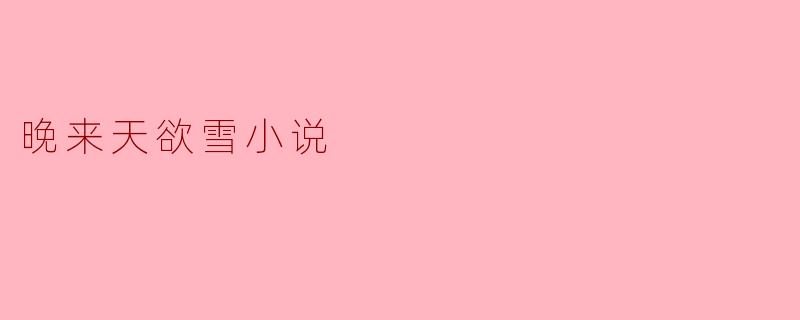 晚来天欲雪小说
