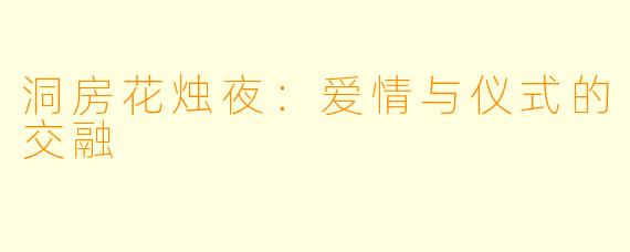 洞房花烛夜：爱情与仪式的交融