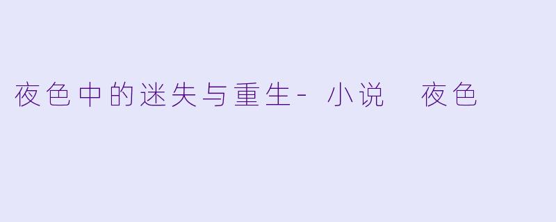 夜色中的迷失与重生-小说 夜色