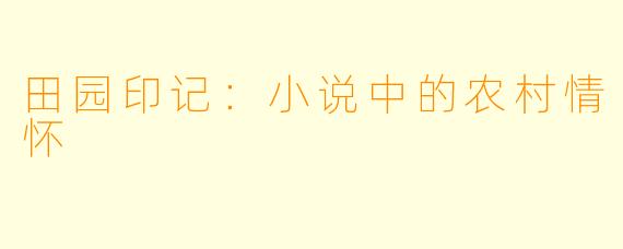 田园印记：小说中的农村情怀