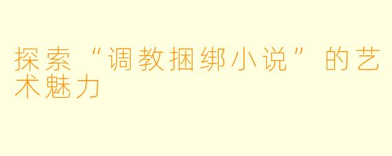 探索“调教捆绑小说”的艺术魅力