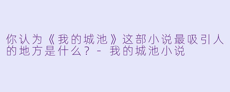 你认为《我的城池》这部小说最吸引人的地方是什么?