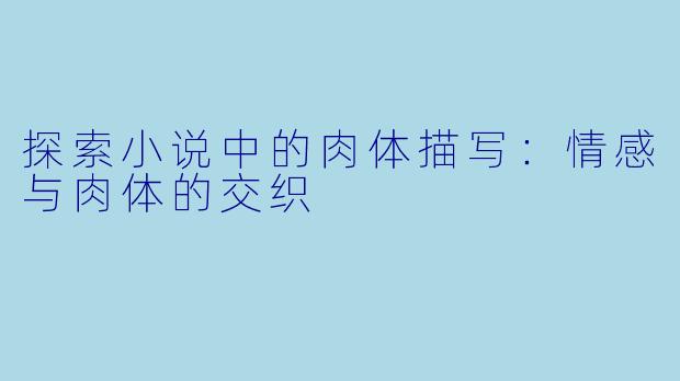 探索小说中的肉体描写：情感与肉体的交织