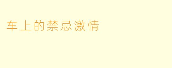 车上的禁忌激情