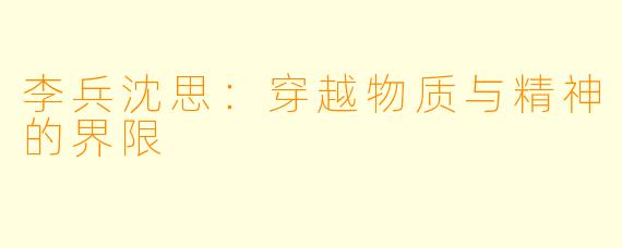 李兵沈思：穿越物质与精神的界限