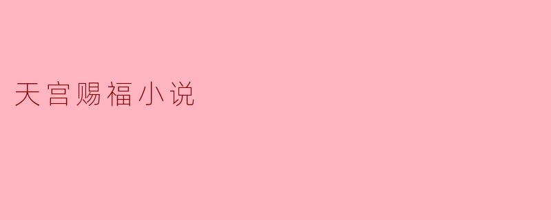 天宫赐福小说