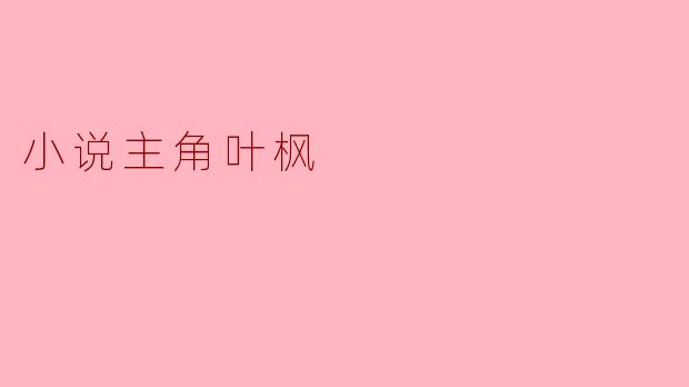 小说主角叶枫