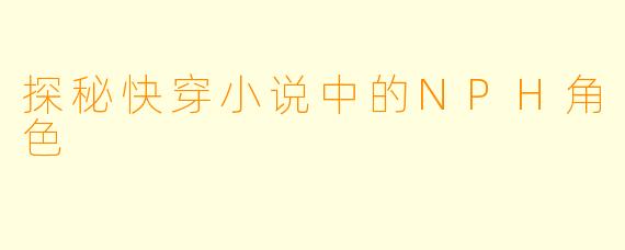 探秘快穿小说中的NPH角色