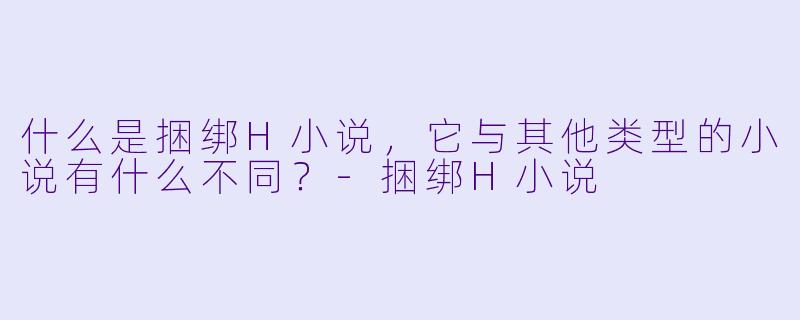 什么是捆绑H小说，它与其他类型的小说有什么不同？-捆绑H小说