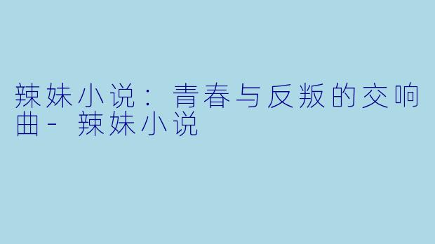 辣妹小说:青春与反叛的交响曲