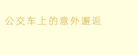 公交车上的意外邂逅
