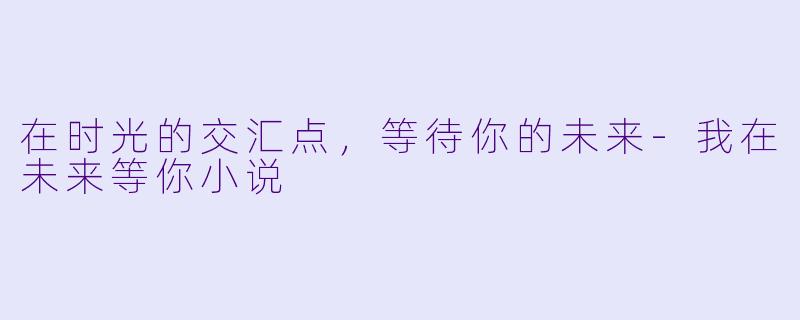 在时光的交汇点，等待你的未来-我在未来等你小说