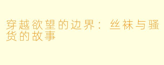 穿越欲望的边界：丝袜与骚货的故事