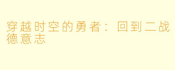 穿越时空的勇者：回到二战德意志