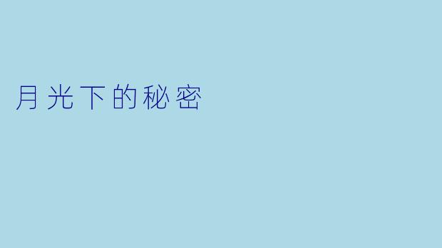 月光下的秘密