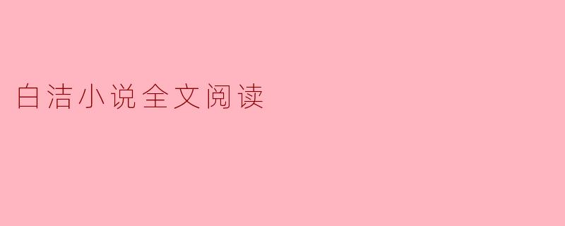 白洁小说全文阅读