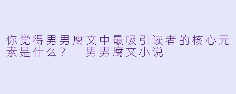 你觉得男男腐文中最吸引读者的核心元素是什么?