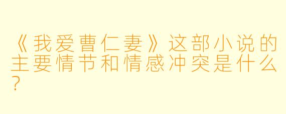 《我爱曹仁妻》这部小说的主要情节和情感冲突是什么?