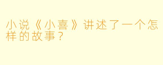 小说《小喜》讲述了一个怎样的故事?