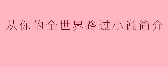 从你的全世界路过小说简介