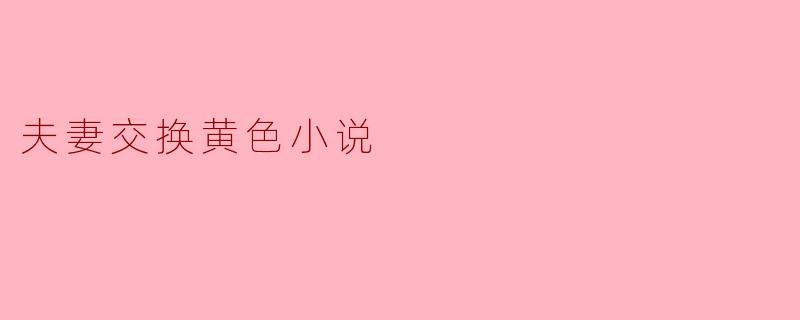 夫妻交换黄色小说