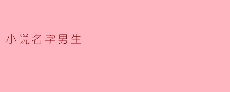 小说名字男生