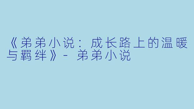 《弟弟小说：成长路上的温暖与羁绊》-弟弟小说