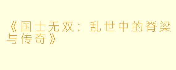 《国士无双：乱世中的脊梁与传奇》