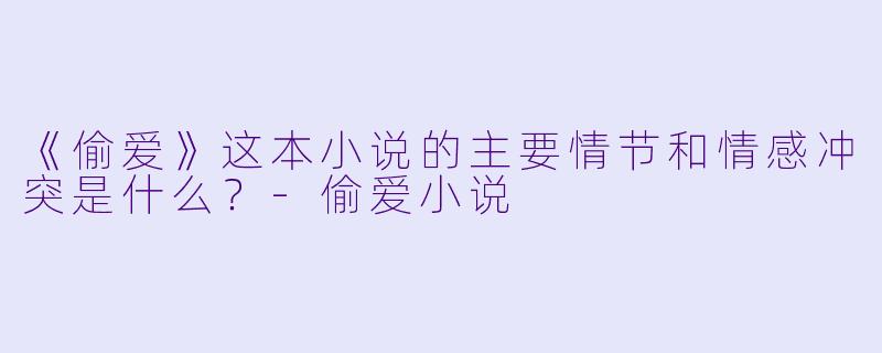 《偷爱》这本小说的主要情节和情感冲突是什么？-偷爱小说