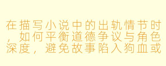 在描写小说中的出轨情节时,如何平衡道德争议与角色深度,避免故事陷入狗血或说教?