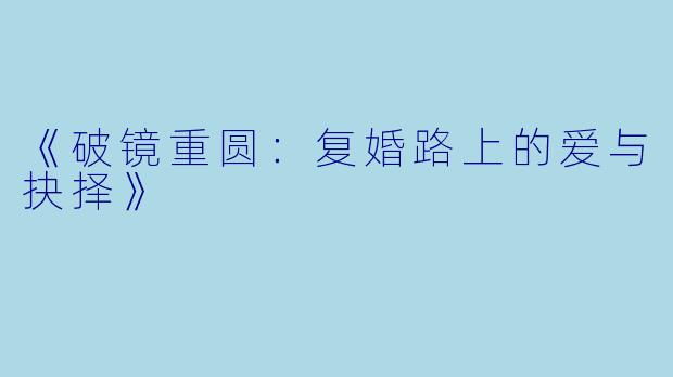 《破镜重圆：复婚路上的爱与抉择》