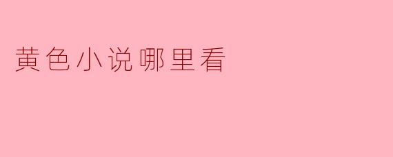 黄色小说哪里看