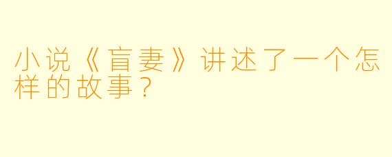 小说《盲妻》讲述了一个怎样的故事？