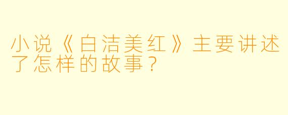 小说《白洁美红》主要讲述了怎样的故事？