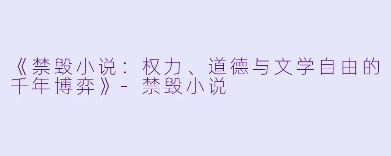 《禁毁小说：权力、道德与文学自由的千年博弈》-禁毁小说