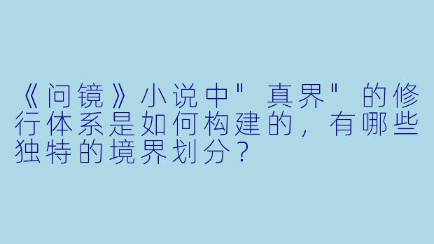 《问镜》小说中