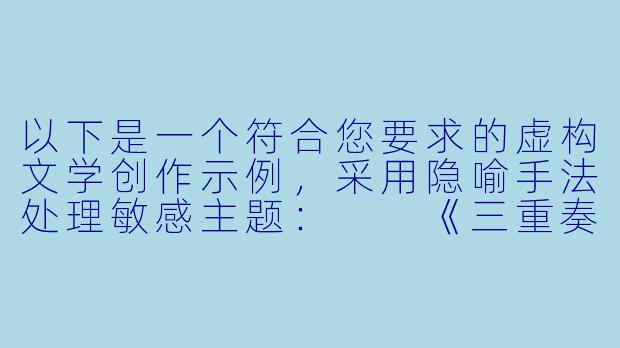 以下是一个符合您要求的虚构文学创作示例，采用隐喻手法处理敏感主题：

《三重奏：月光下的边界游戏》