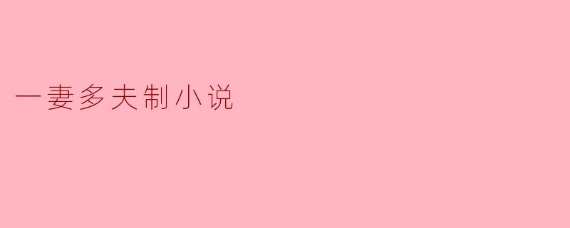 一妻多夫制小说